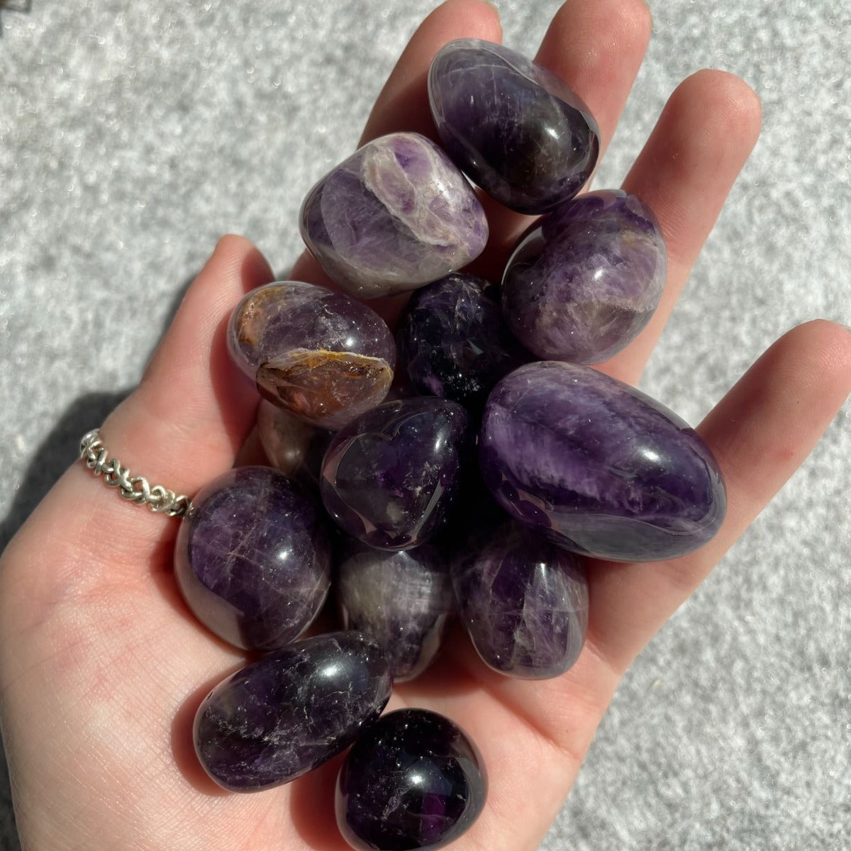 Amethyst Chevron - Tumbled - 200gms Amethyst Chevron - Tumbled - 200gms